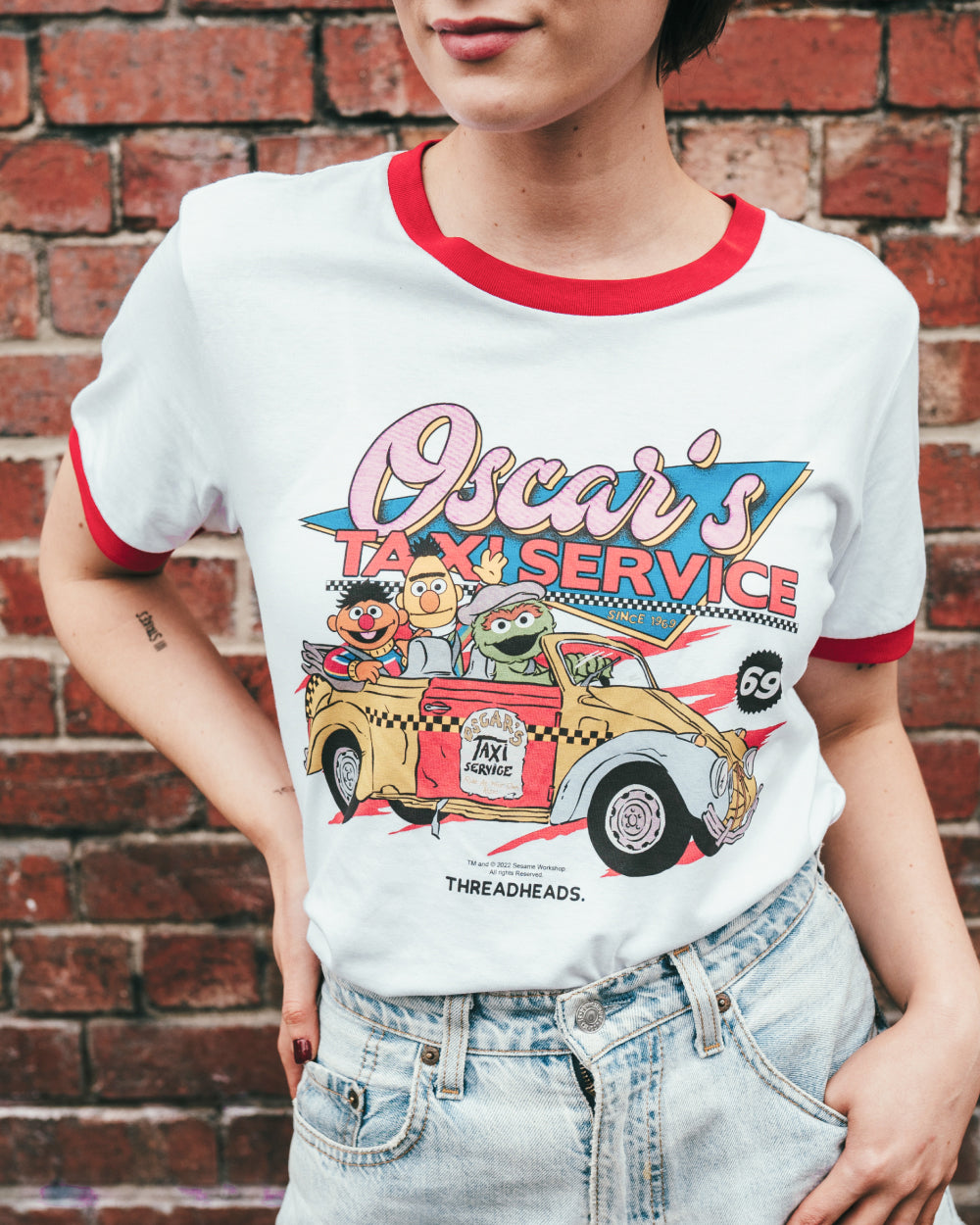 Oscar's Taxi Service T-Shirt Australia Online #colour_red ringer