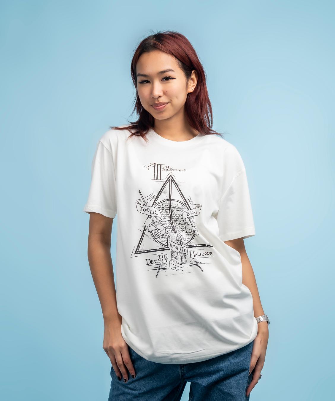 Deathly Hallows Logo Alt T-Shirt Australia Online #colour_white