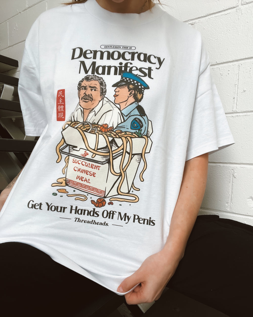Democracy Manifest Volume II T-Shirt Australia Online #colour_white