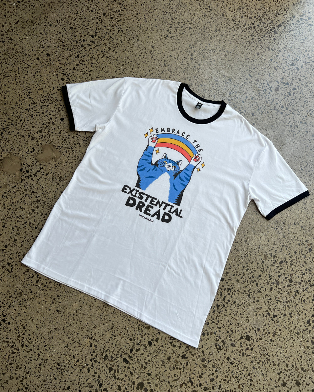 Embrace the Existential Dread T-Shirt Australia Online #colour_black ringer
