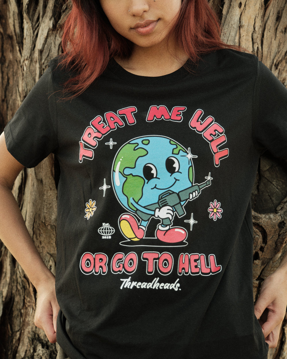 Treat Me Well Or Go To Hell T-Shirt Australia Online #colour_black