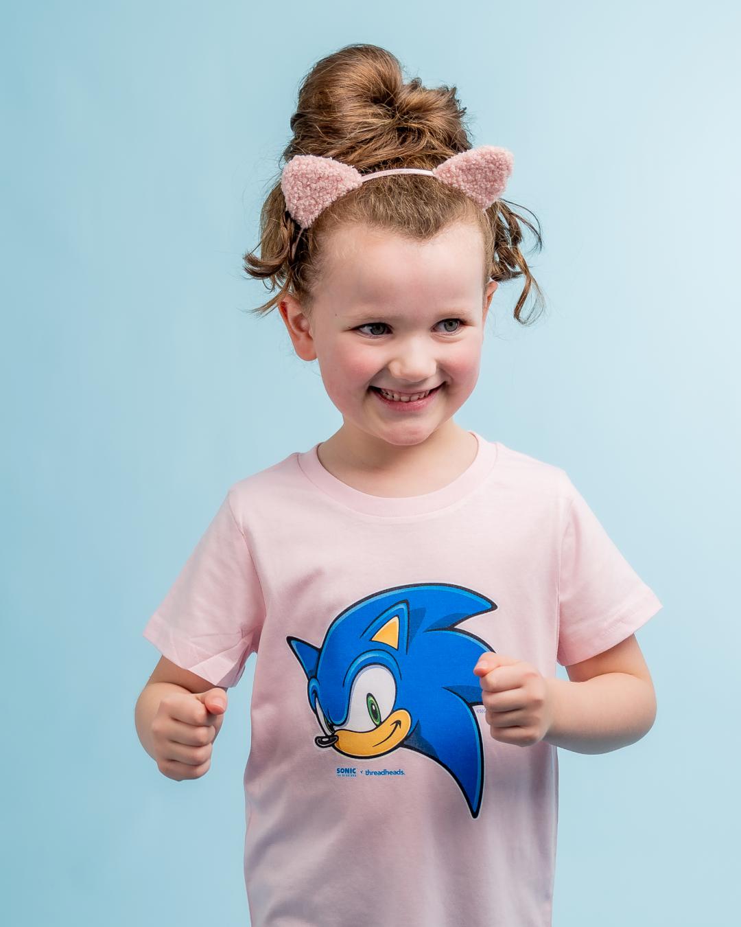 Sonic Modern Face Kids T-Shirt Australia Online #colour_pink