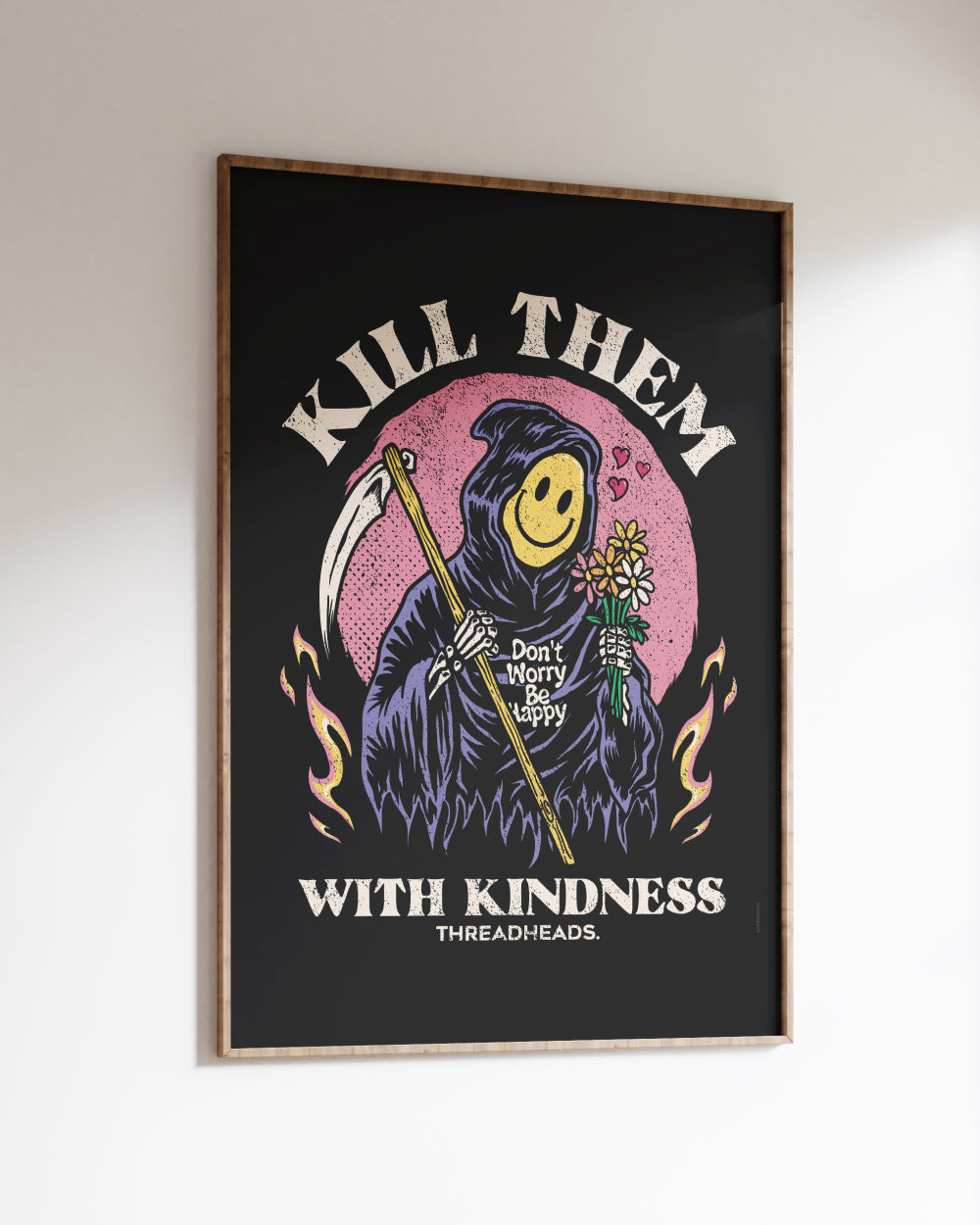 Kill Them With Kindness Art Print #colour_black