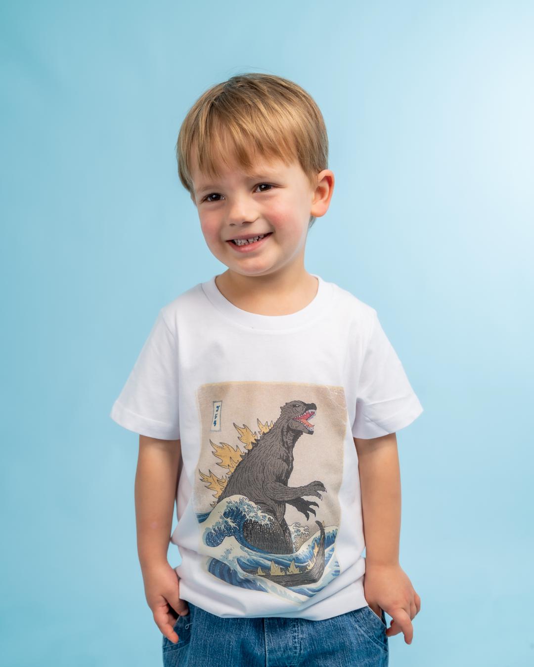 The Great Monster Off Kanagawa Kids T-Shirt Australia Online #colour_white