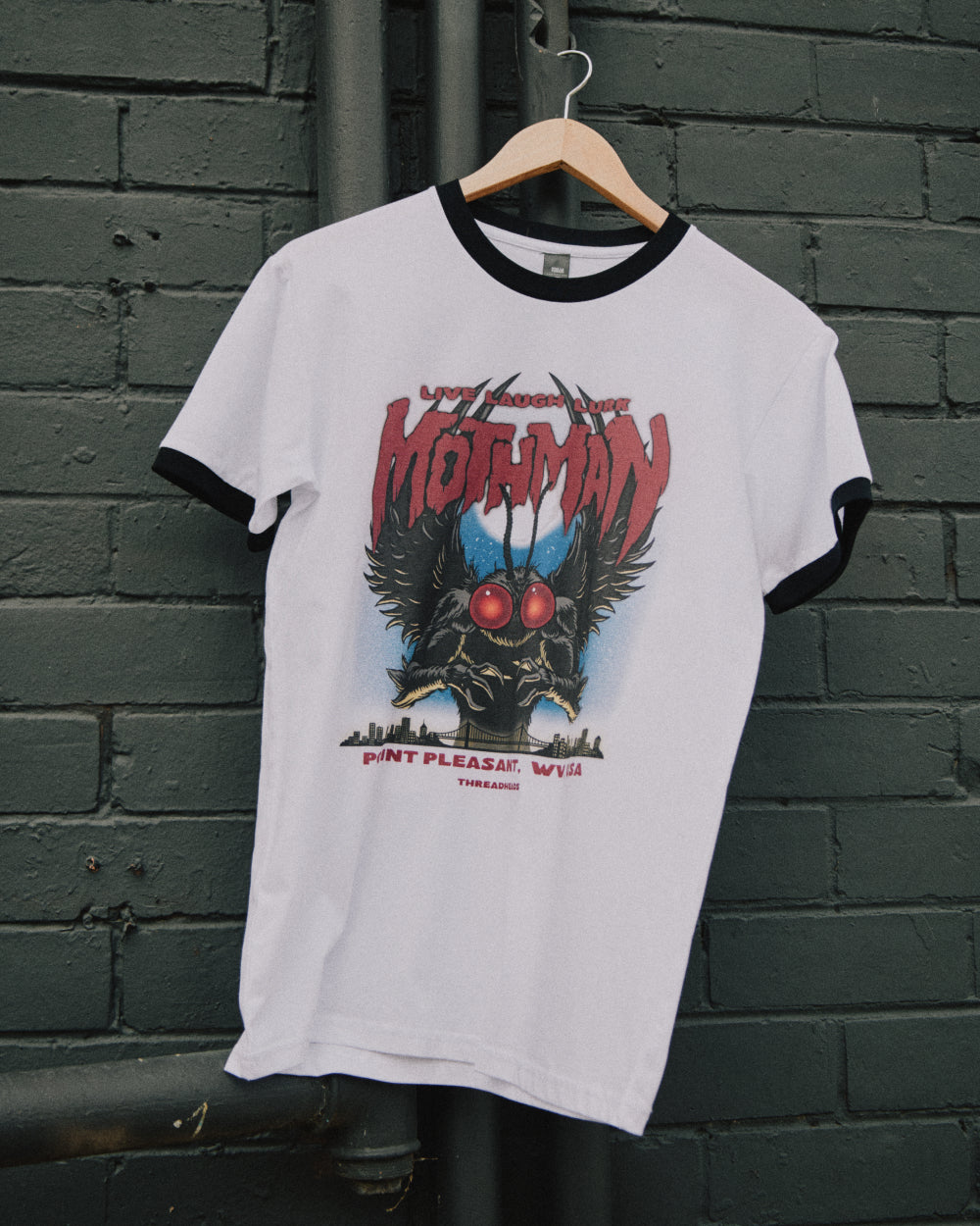 Mothman - Live Laugh Lurk T-Shirt Australia Online #colour_black ringer