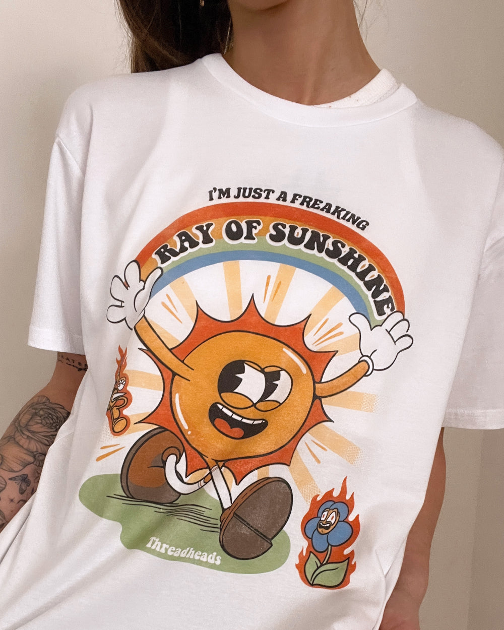 I'm Just a Freaking Ray Of Sunshine T-Shirt Australia Online #colour_white