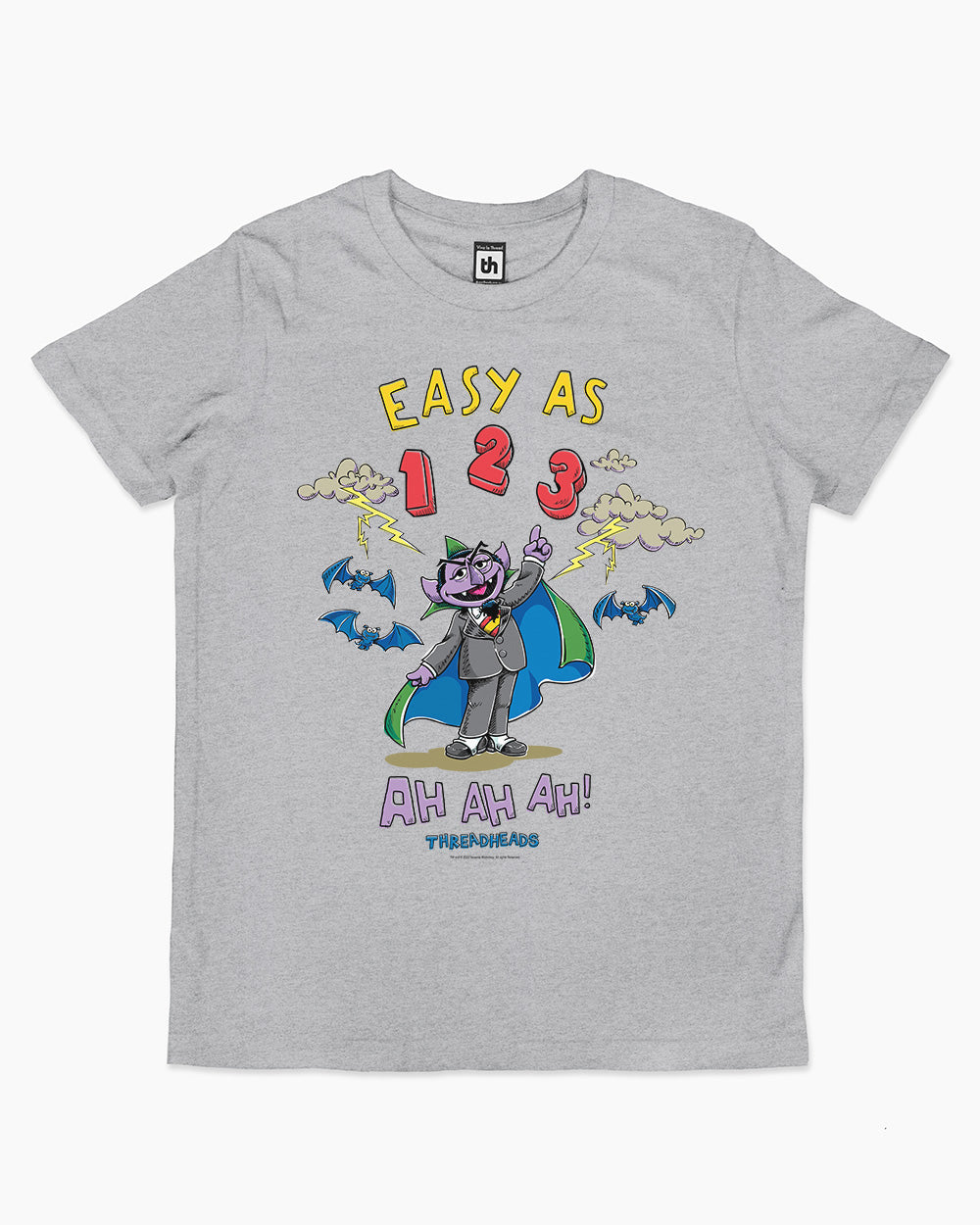 The Count - Easy As 123 Kids T-Shirt Australia Online #colour_grey