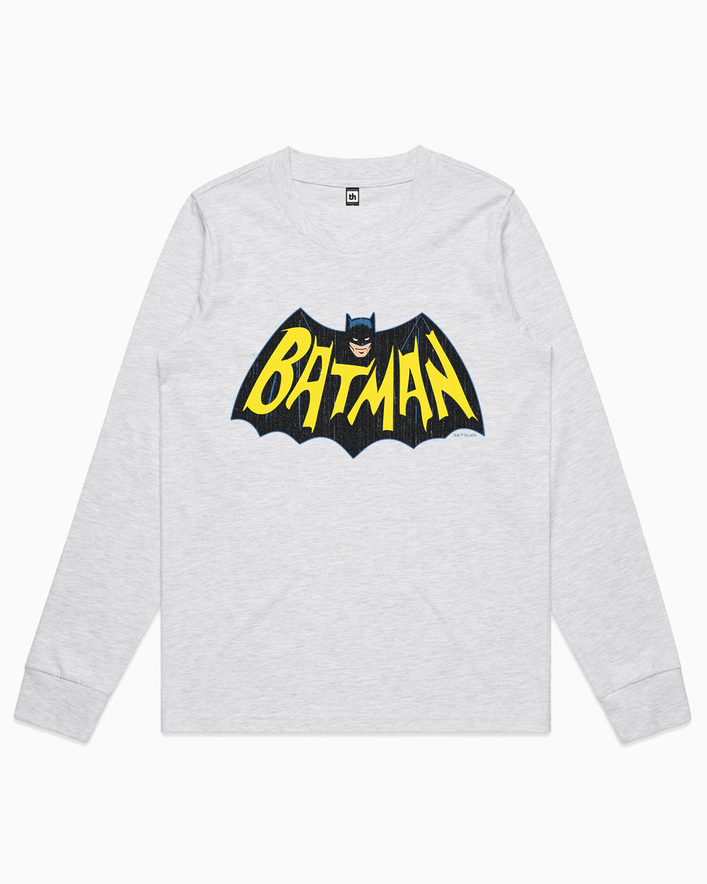 Batman Vintage 60s Logo Long Sleeve Australia Online #colour_grey