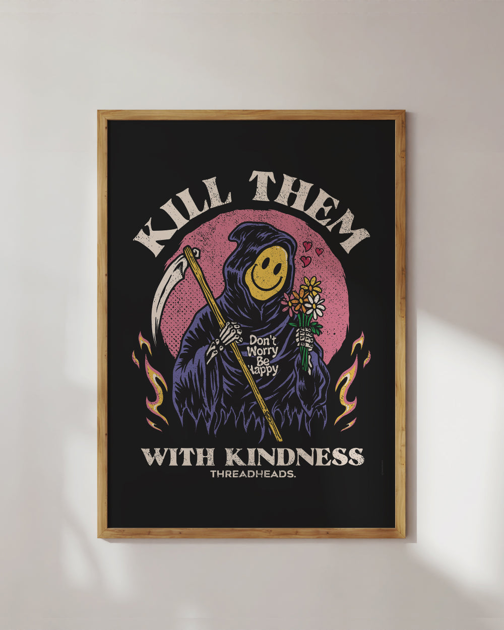 Kill Them With Kindness Art Print #colour_black