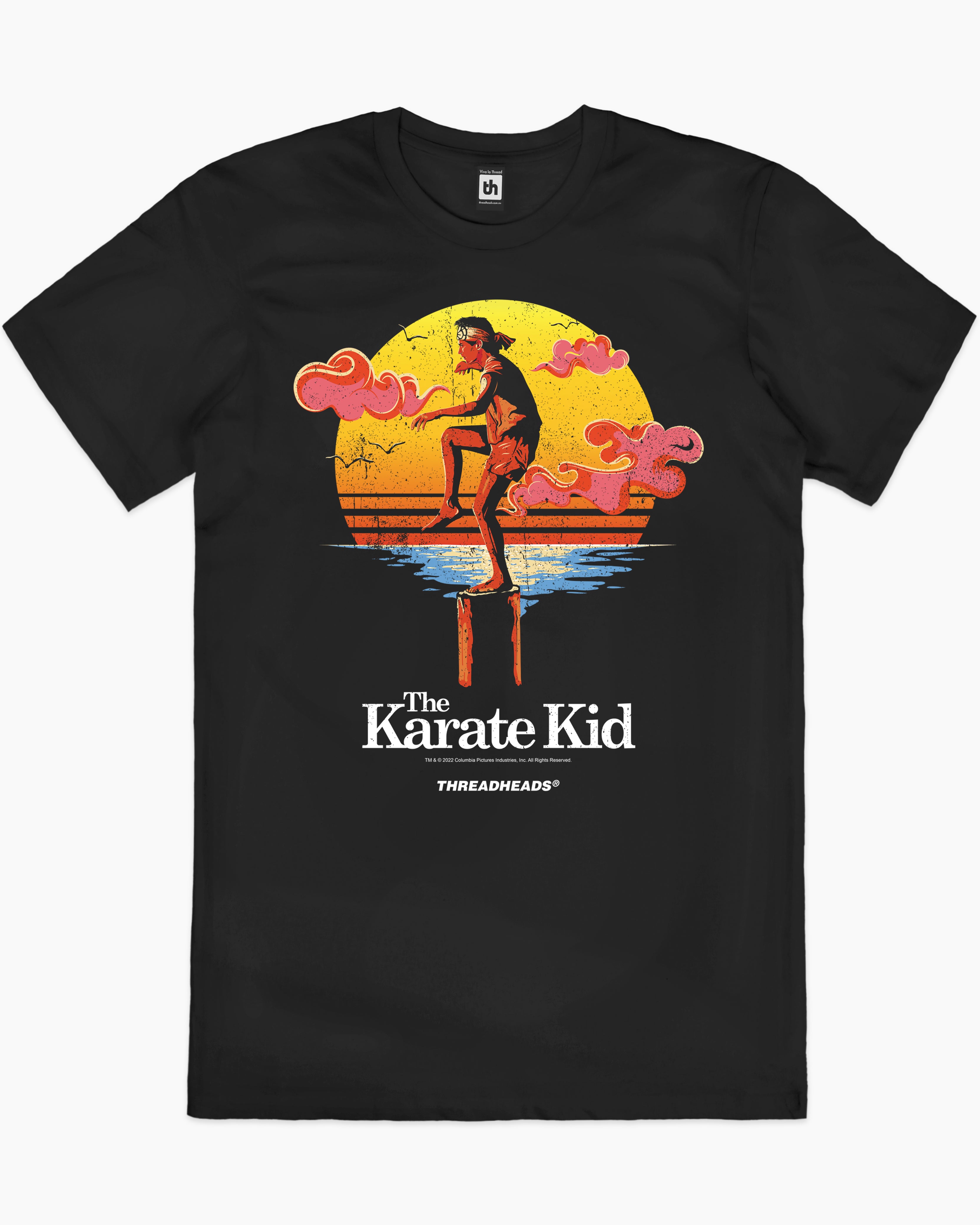 black Karate Kid Crane Pose T-Shirt Australia Online #colour_black