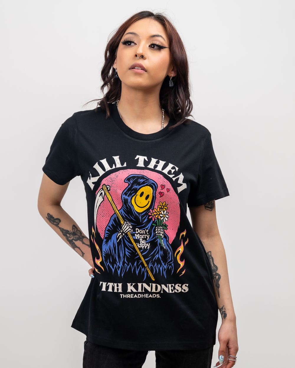 Kill Them With Kindness T-Shirt Australia Online #colour_black