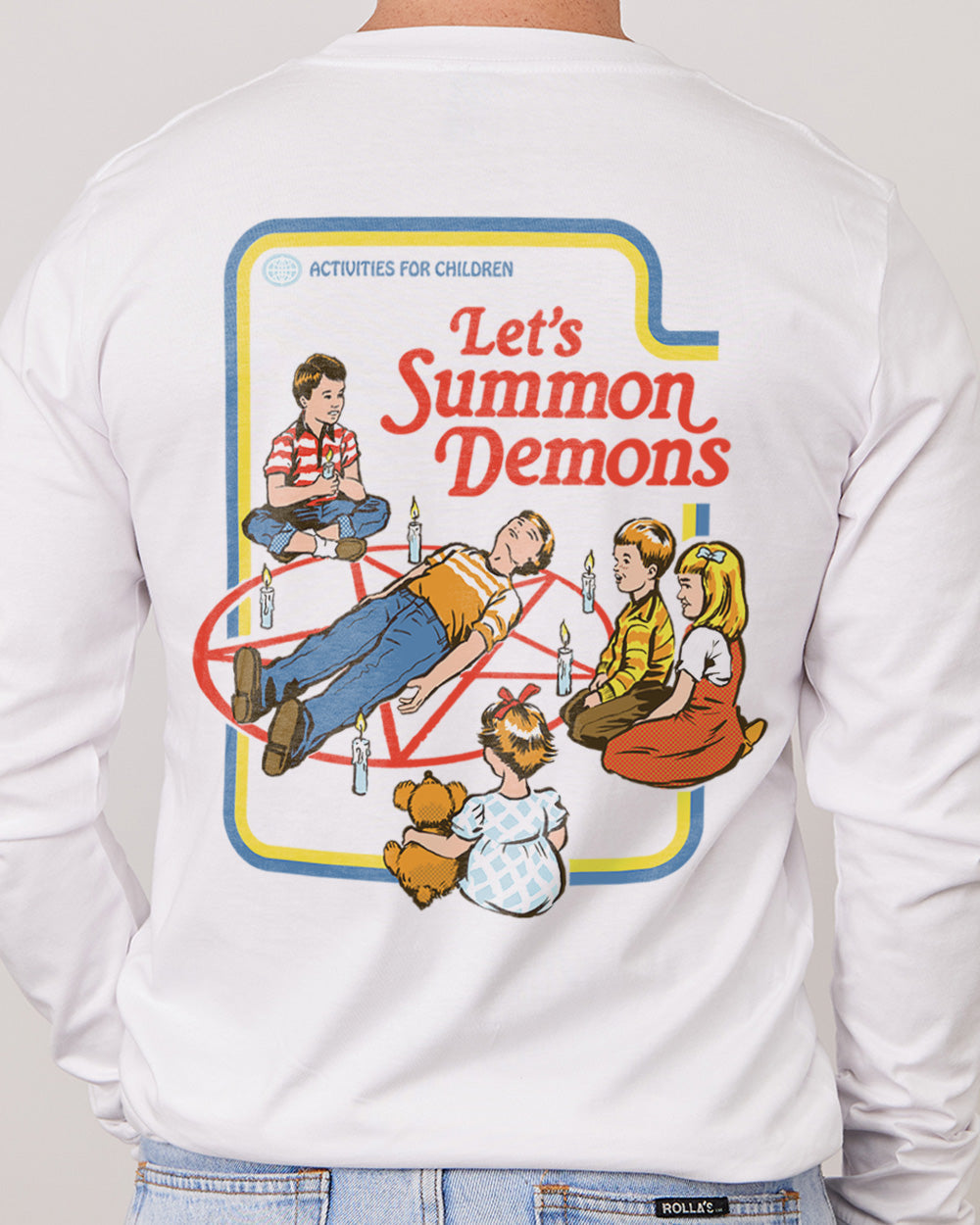 Let's Summon Demons Front and Back Long Sleeve Australia Online #colour_white