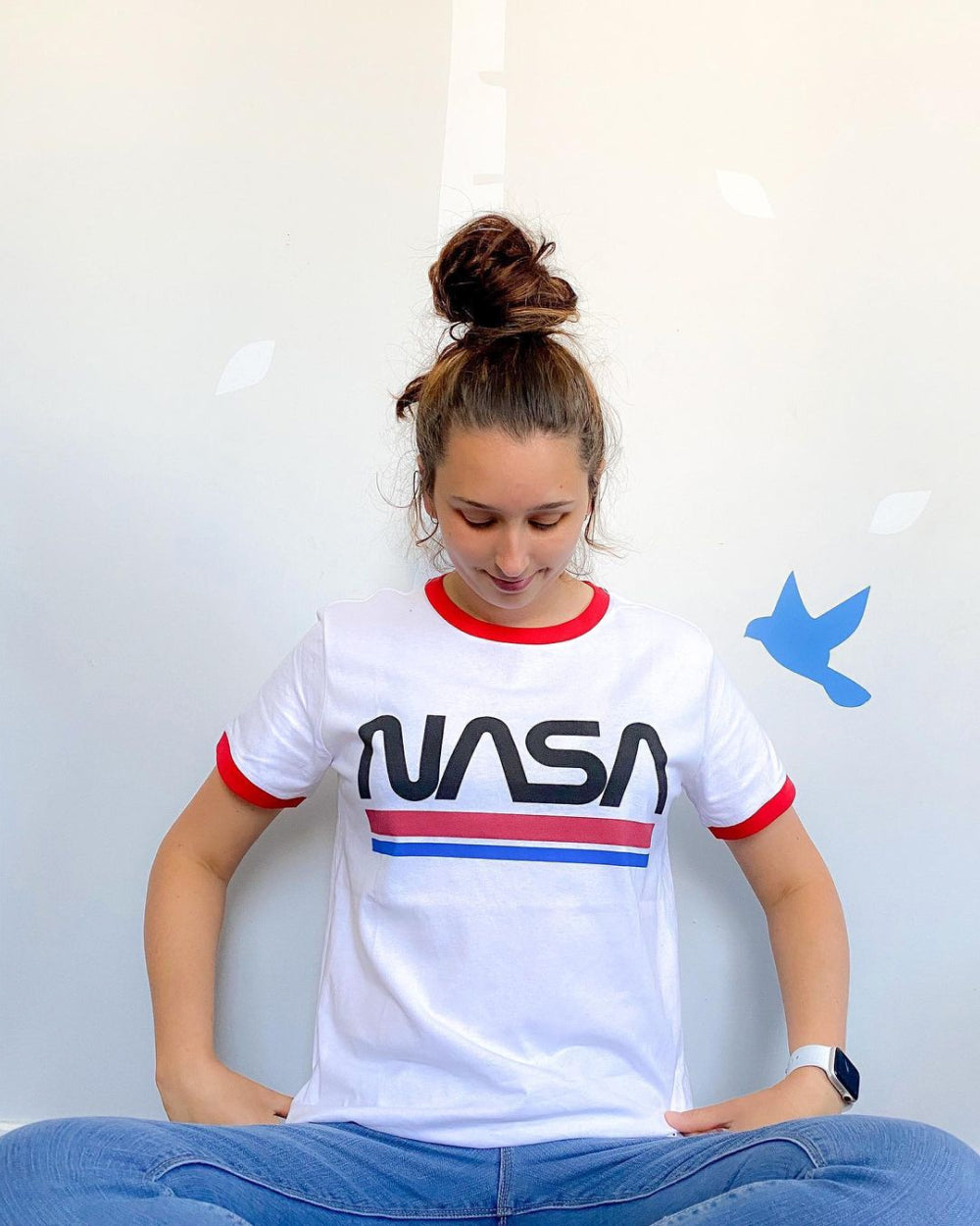NASA Stripes T-Shirt Australia Online #colour_red ringer