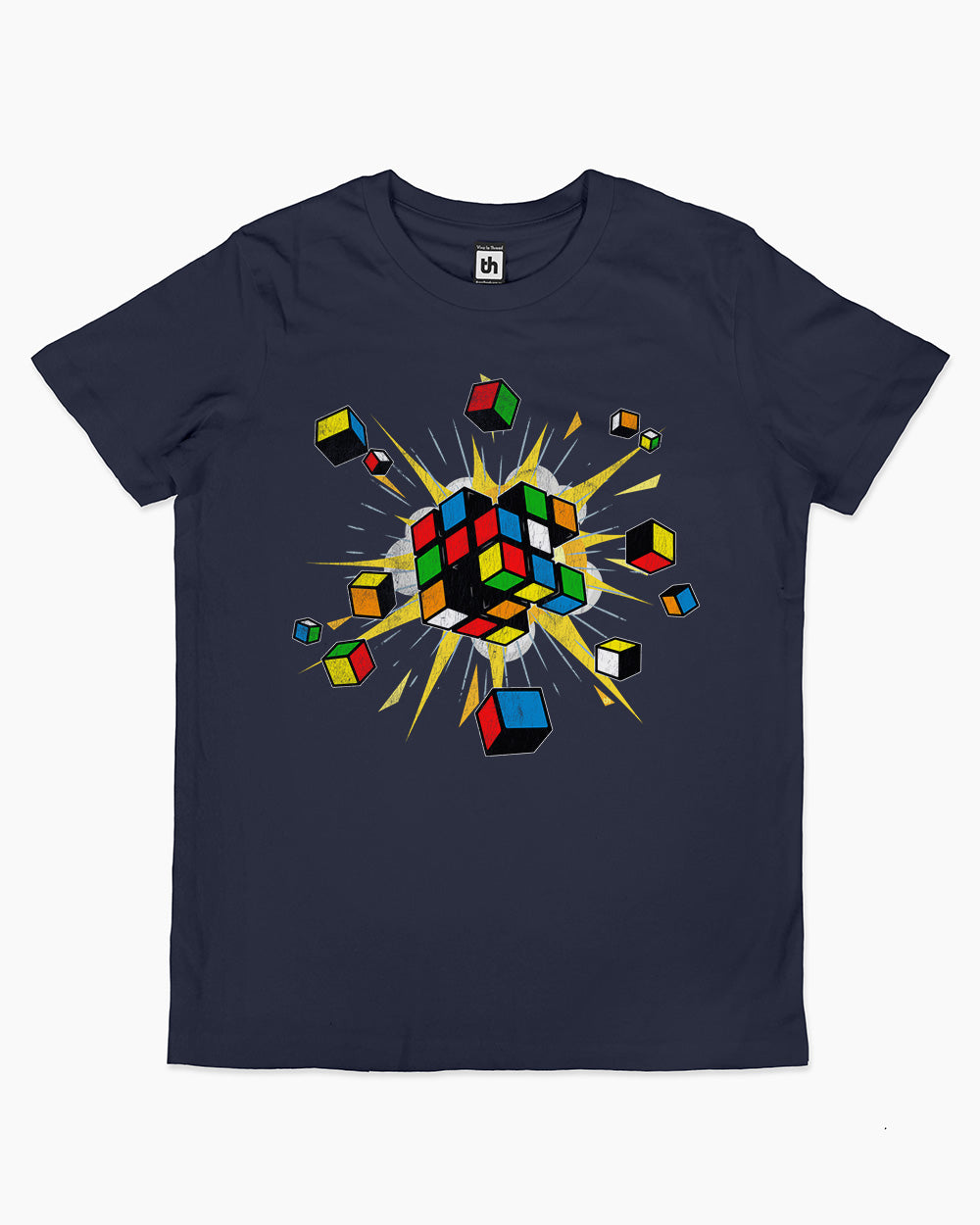 Exploding Cube Kids T-Shirt Australia Online #colour_navy