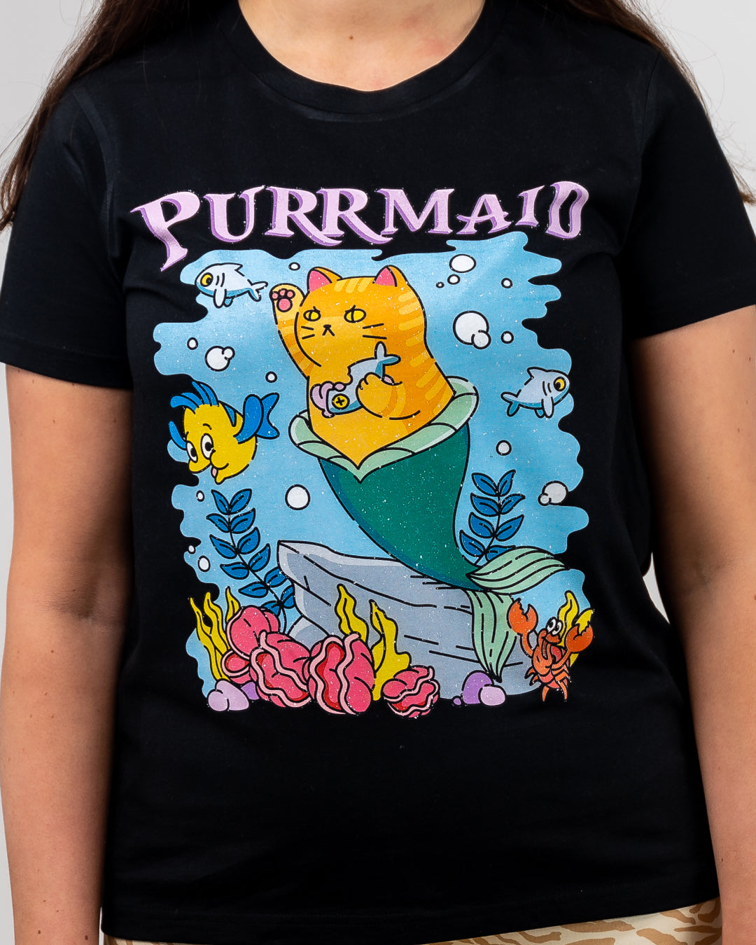 Purrmaid T-Shirt Australia Online #colour_black
