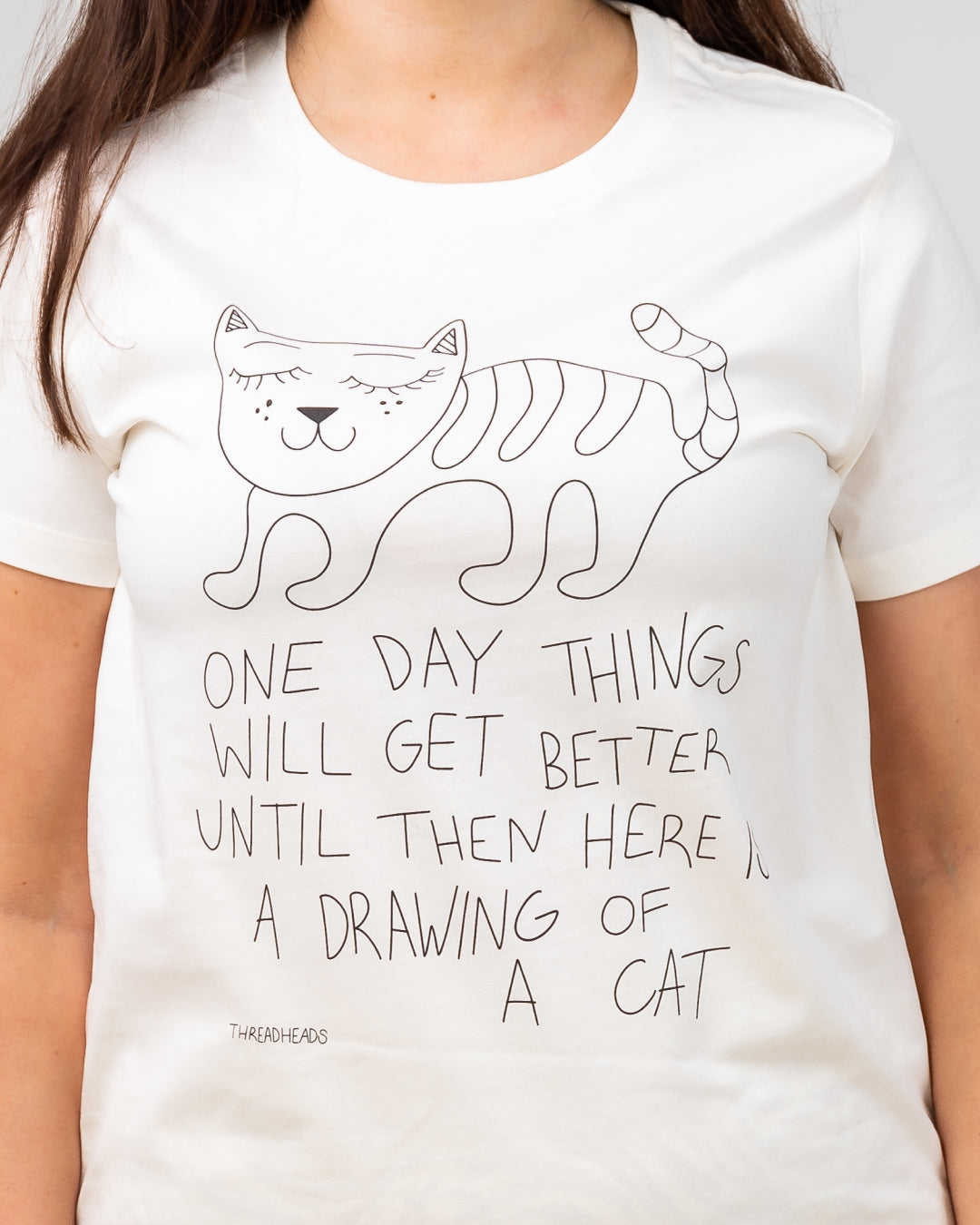 Drawing Of A Cat T-Shirt Australia Online #colour_white