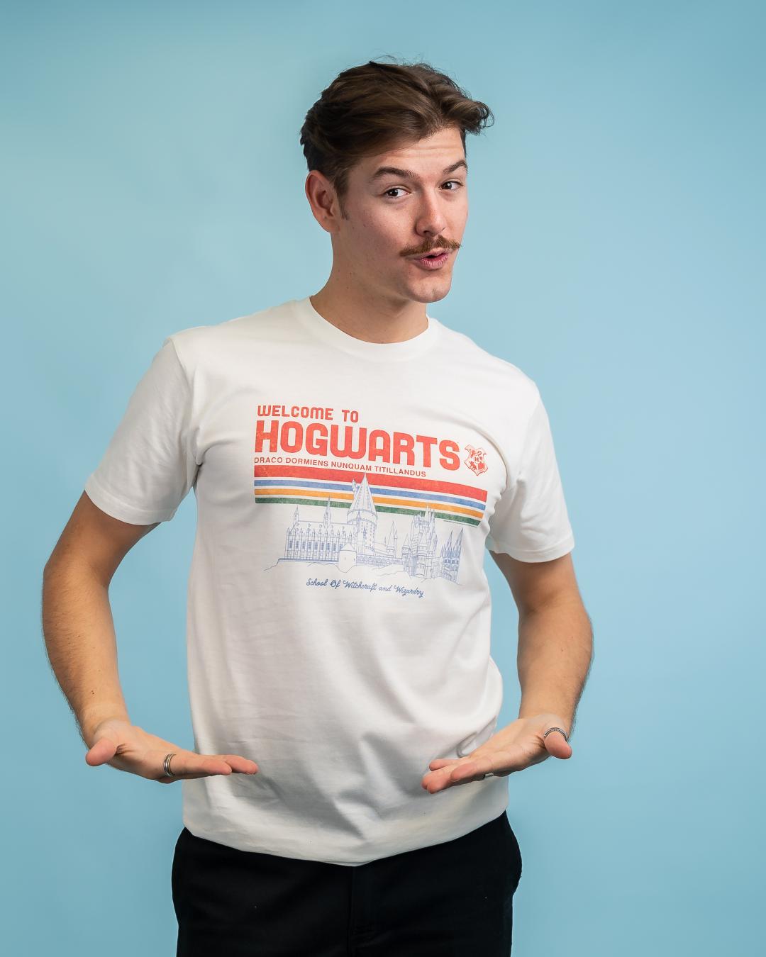 Welcome to Hogwarts School of Witchcraft and Wizardry T-Shirt Australia Online #colour_natural