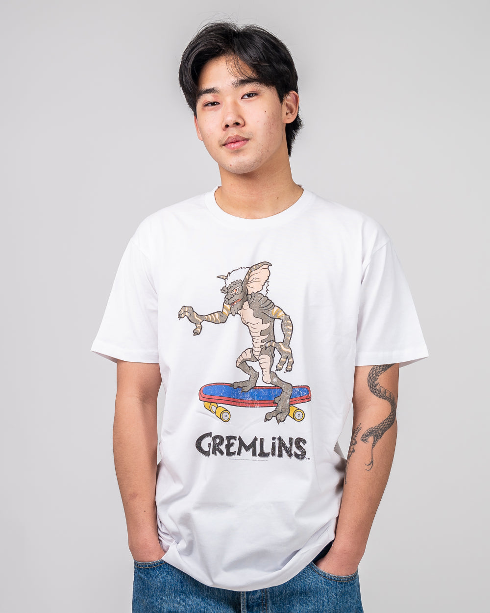 Gremlin Skate T-Shirt Australia Online #colour_white