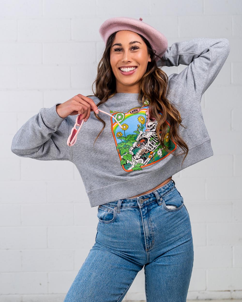 Learn About Recycling Crop Sweater Australia Online #colour_grey