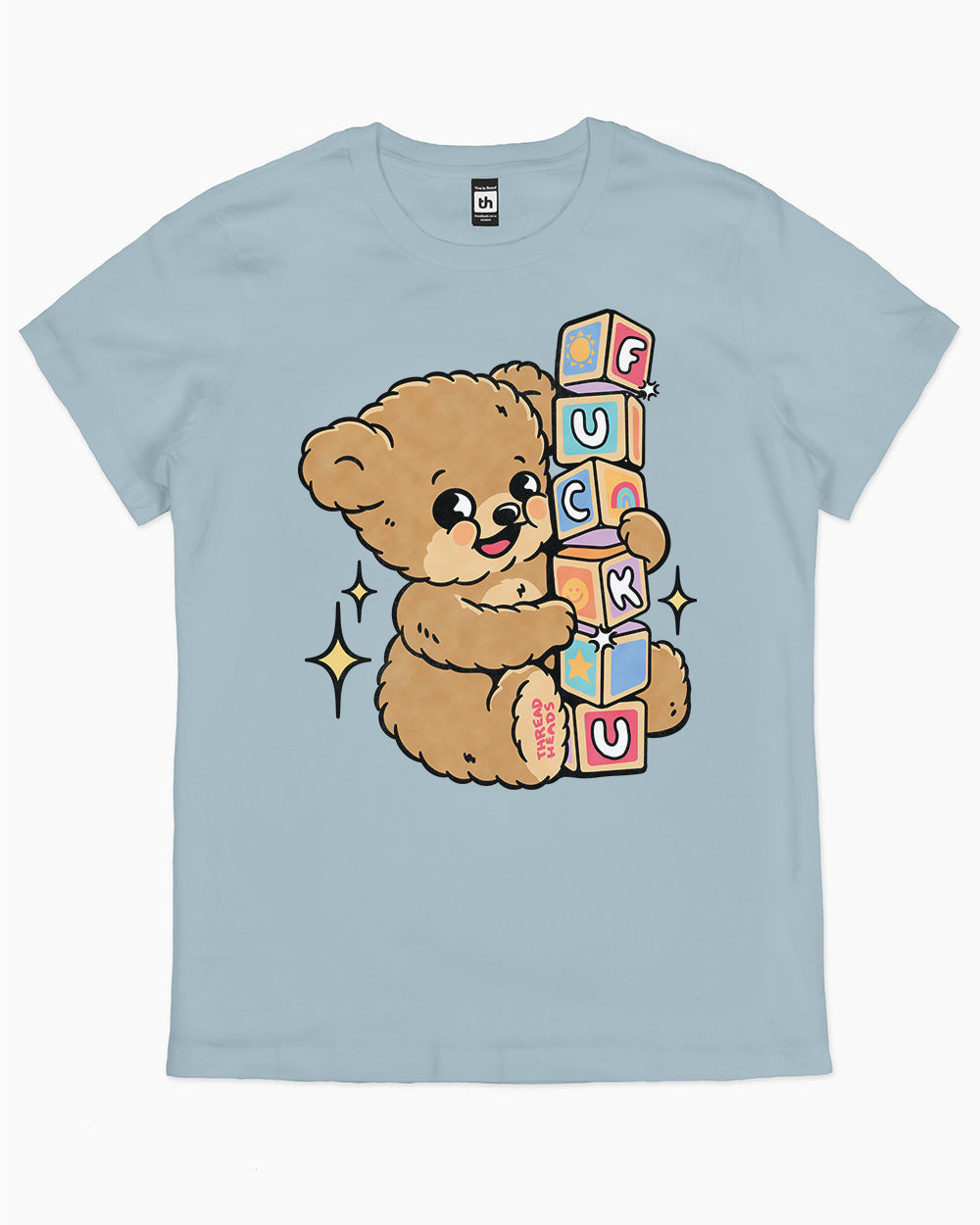 Spell It Out Teddy T-Shirt Australia Online #colour_pale blue