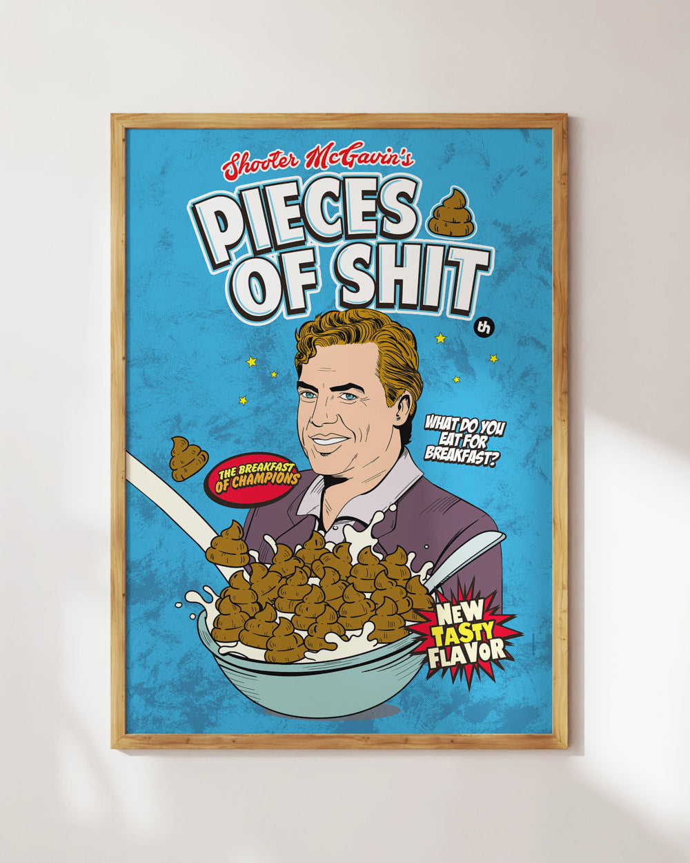 Pieces of Shit Cereal Art Print  Australia Online #colour_blue