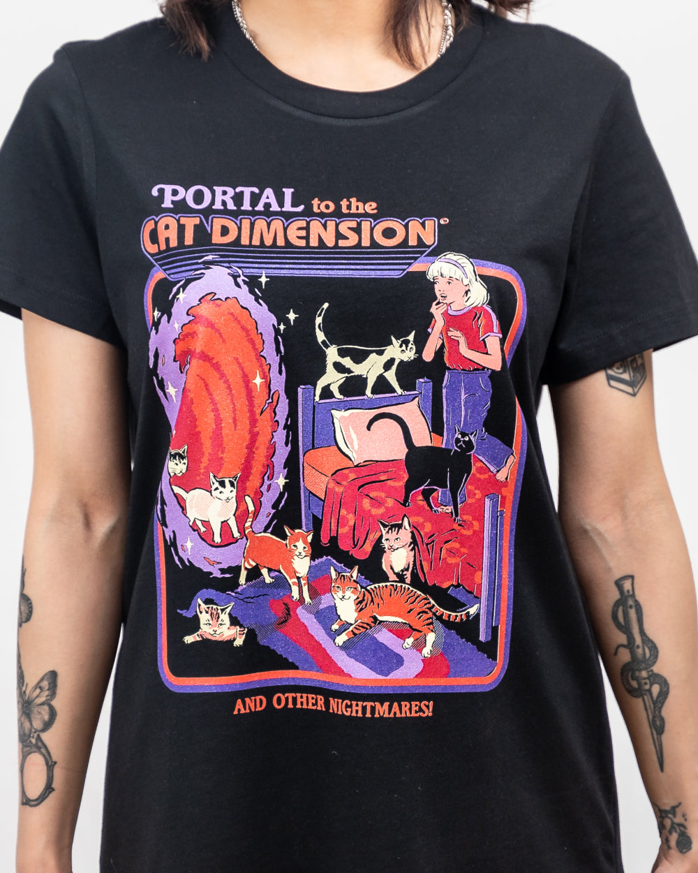 The Cat Dimension T-Shirt Australia Online #colour_black
