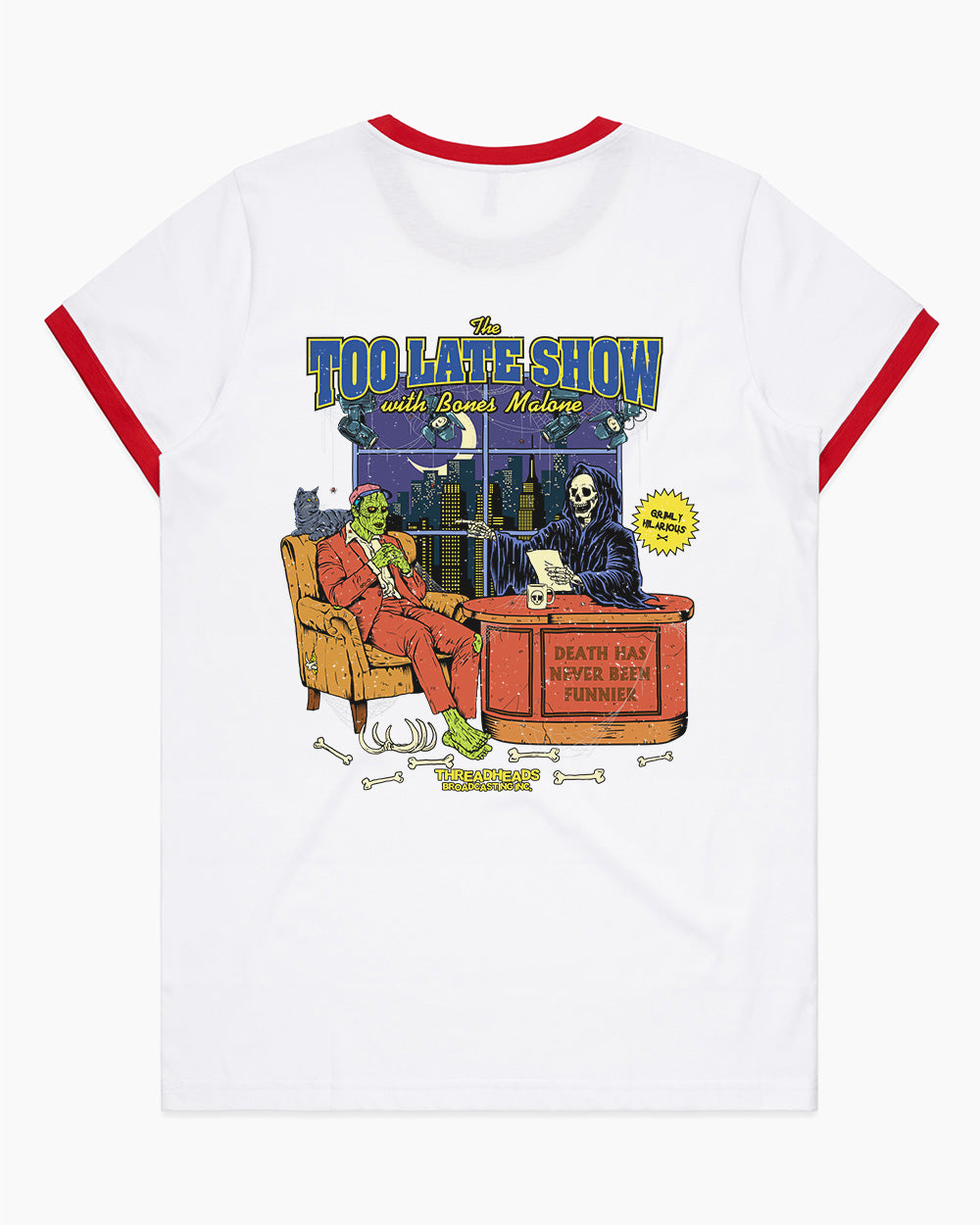 The Too Late Show T-Shirt Australia Online #colour_red ringer