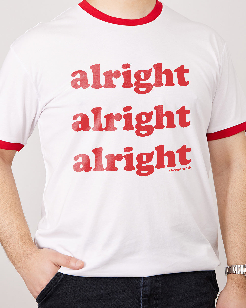 Alright Alright Alright T-Shirt Australia Online #colour_red ringer