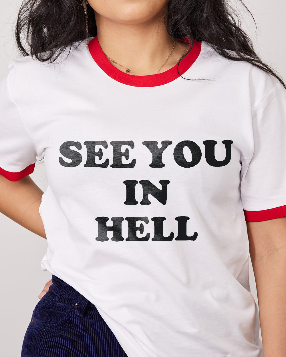 See You in Hell T-Shirt Australia Online #colour_red ringer