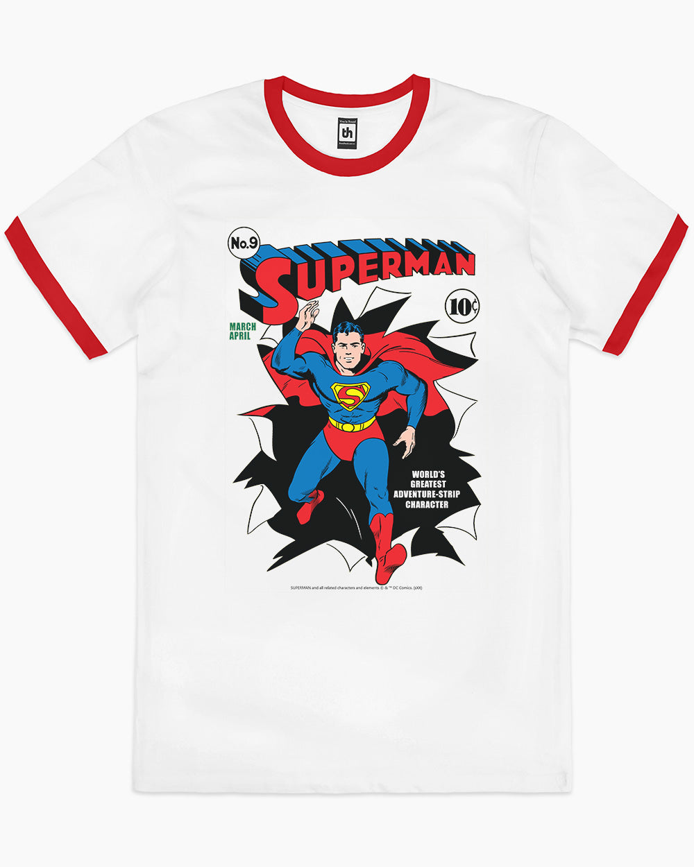 Superman 9 Edition T-Shirt Australia Online #colour_red ringer