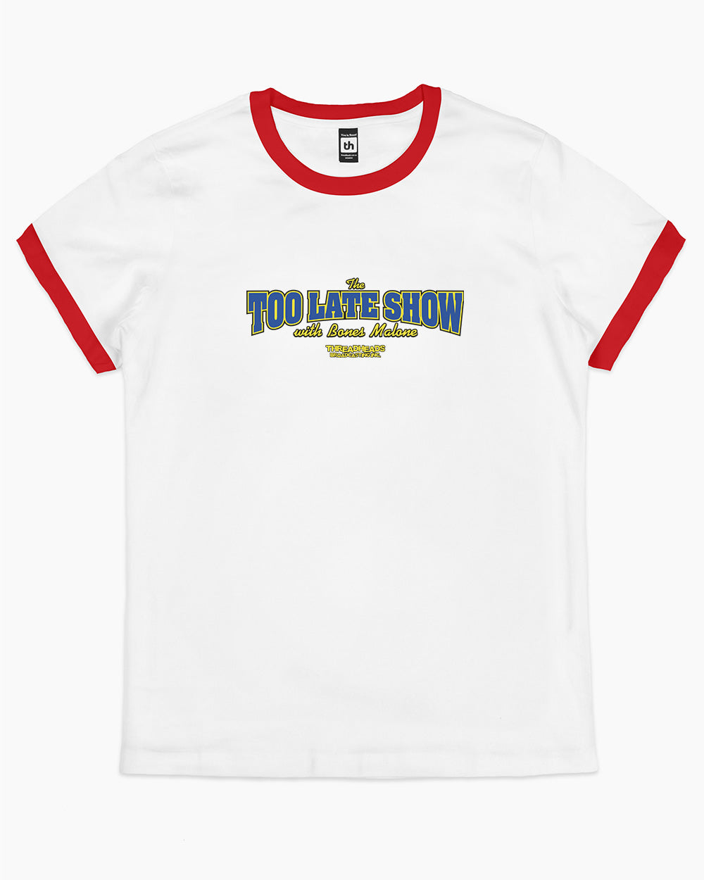 The Too Late Show T-Shirt Australia Online #colour_red ringer