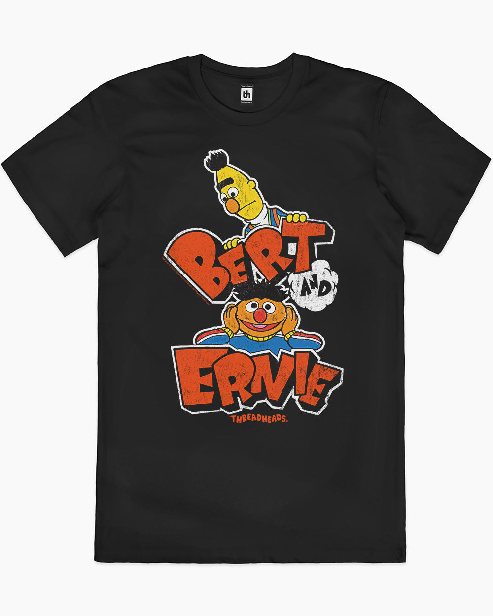 Retro Bert And Ernie T-Shirt Australia Online #colour_black