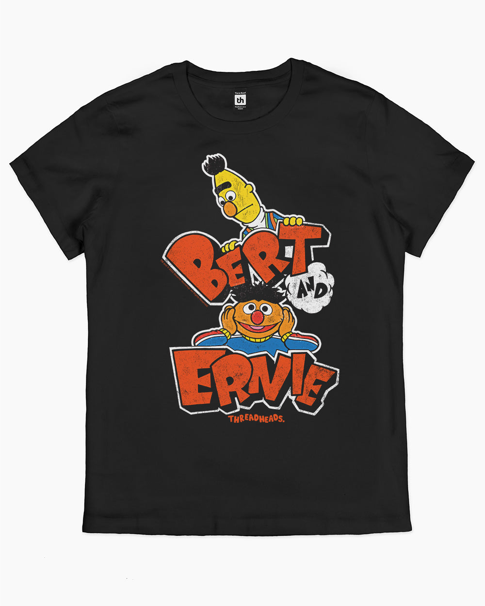 Retro Bert And Ernie T-Shirt Australia Online #colour_black