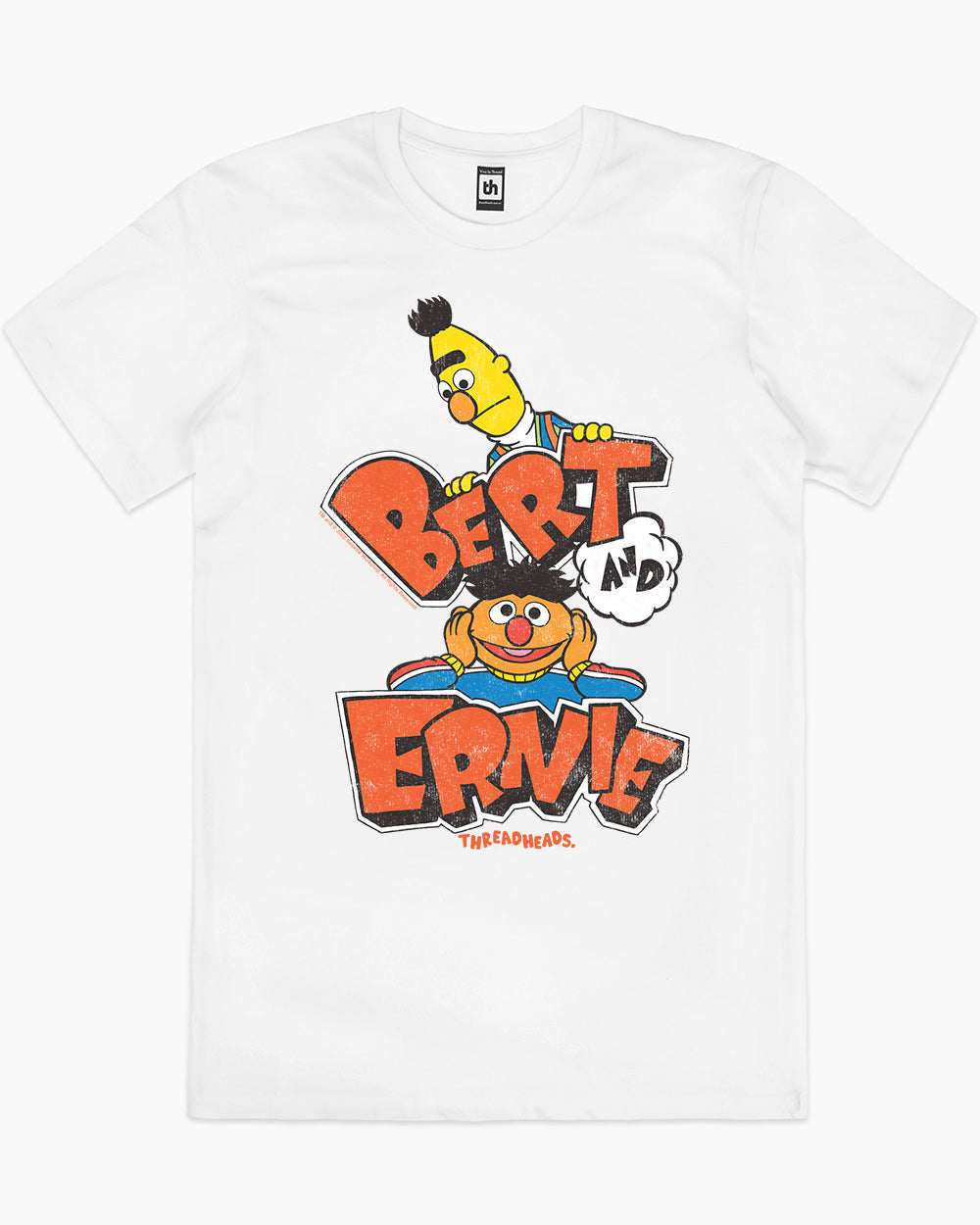 Retro Bert And Ernie T-Shirt Australia Online #colour_white