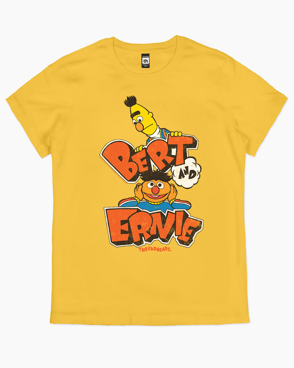 Retro Bert And Ernie T-Shirt Australia Online #colour_yellow