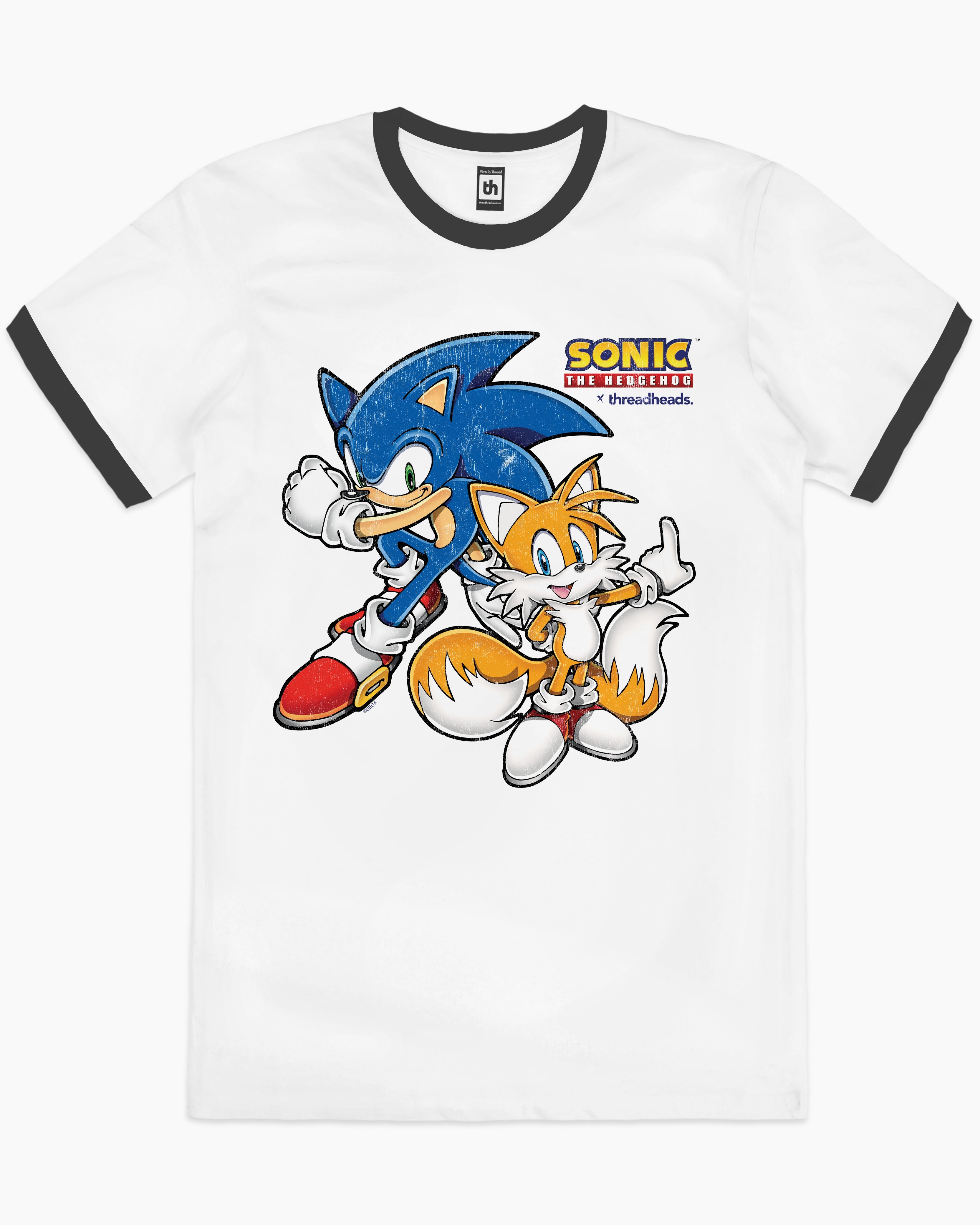 Sonic Tails BFFs T-Shirt Australia Online #colour_black ringer