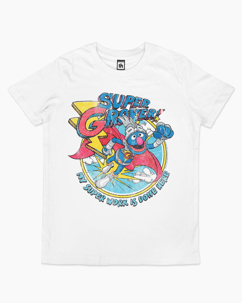 Super Grover - Vintage Kids T-Shirt Australia Online #colour_white