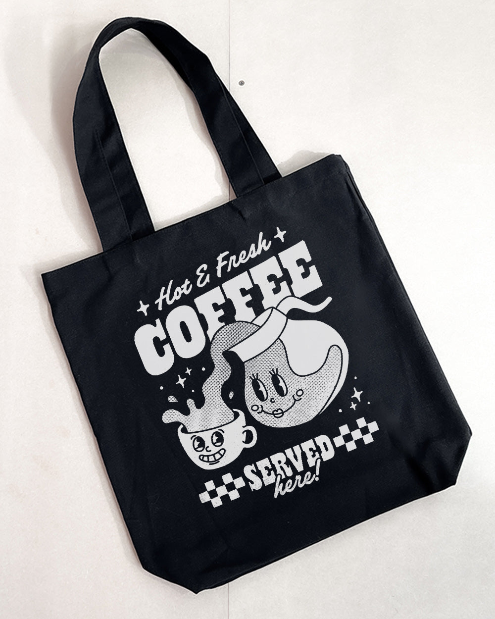 Hot & Fresh Coffee Tote Bag Australia Online #colour_black