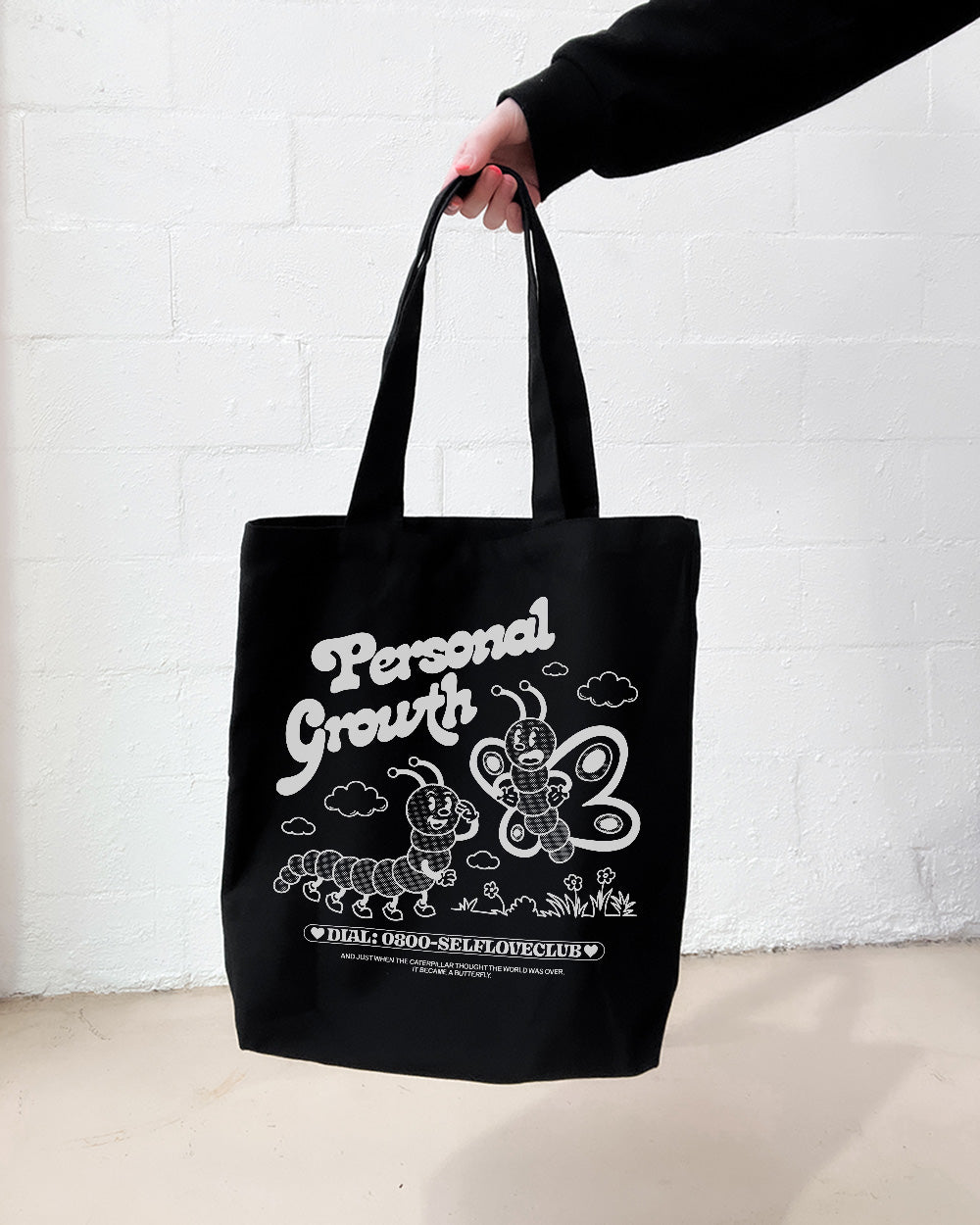 Personal Growth Tote Bag Australia Online #colour_black