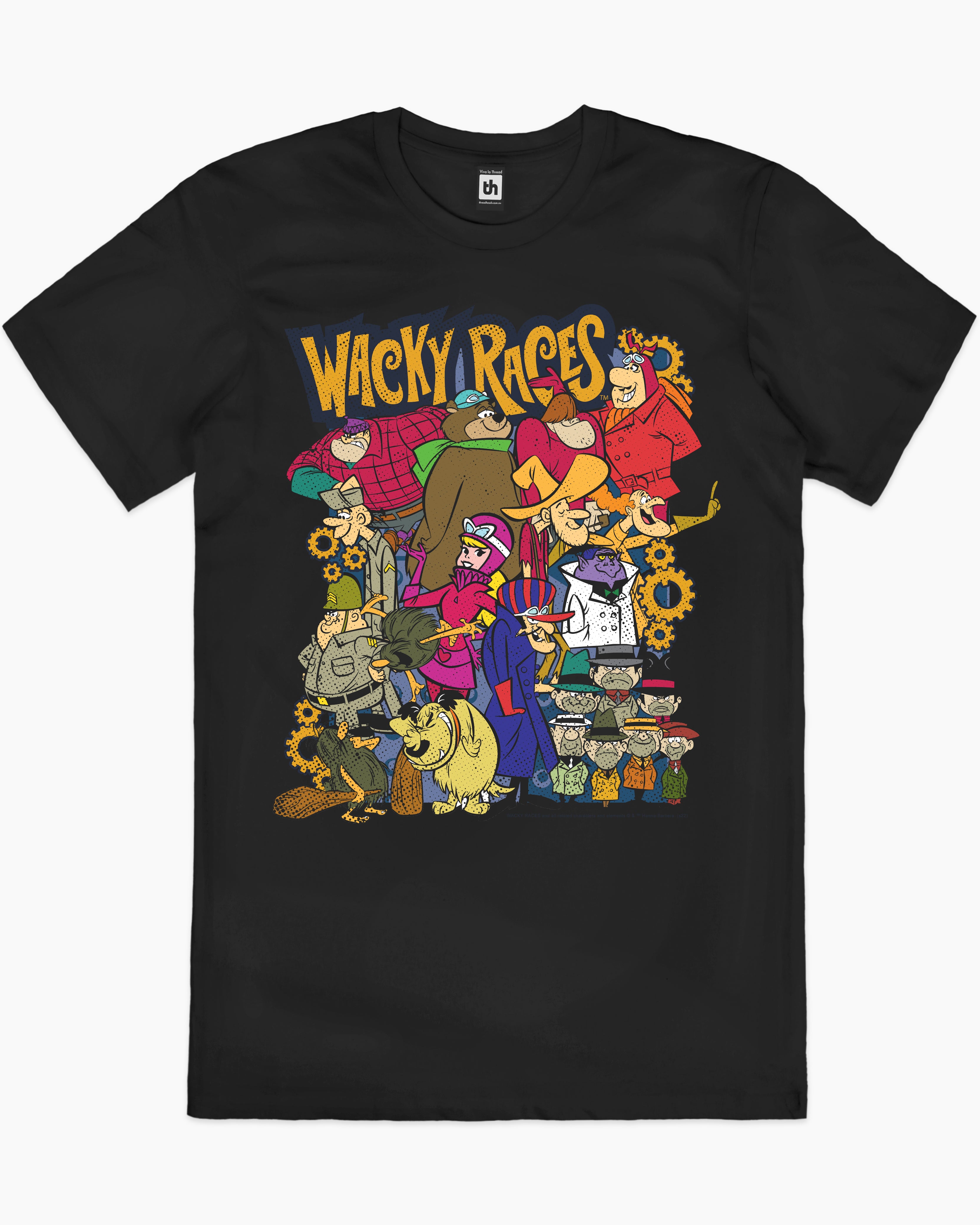 Wacky Races Collage T-Shirt Australia Online #colour_black