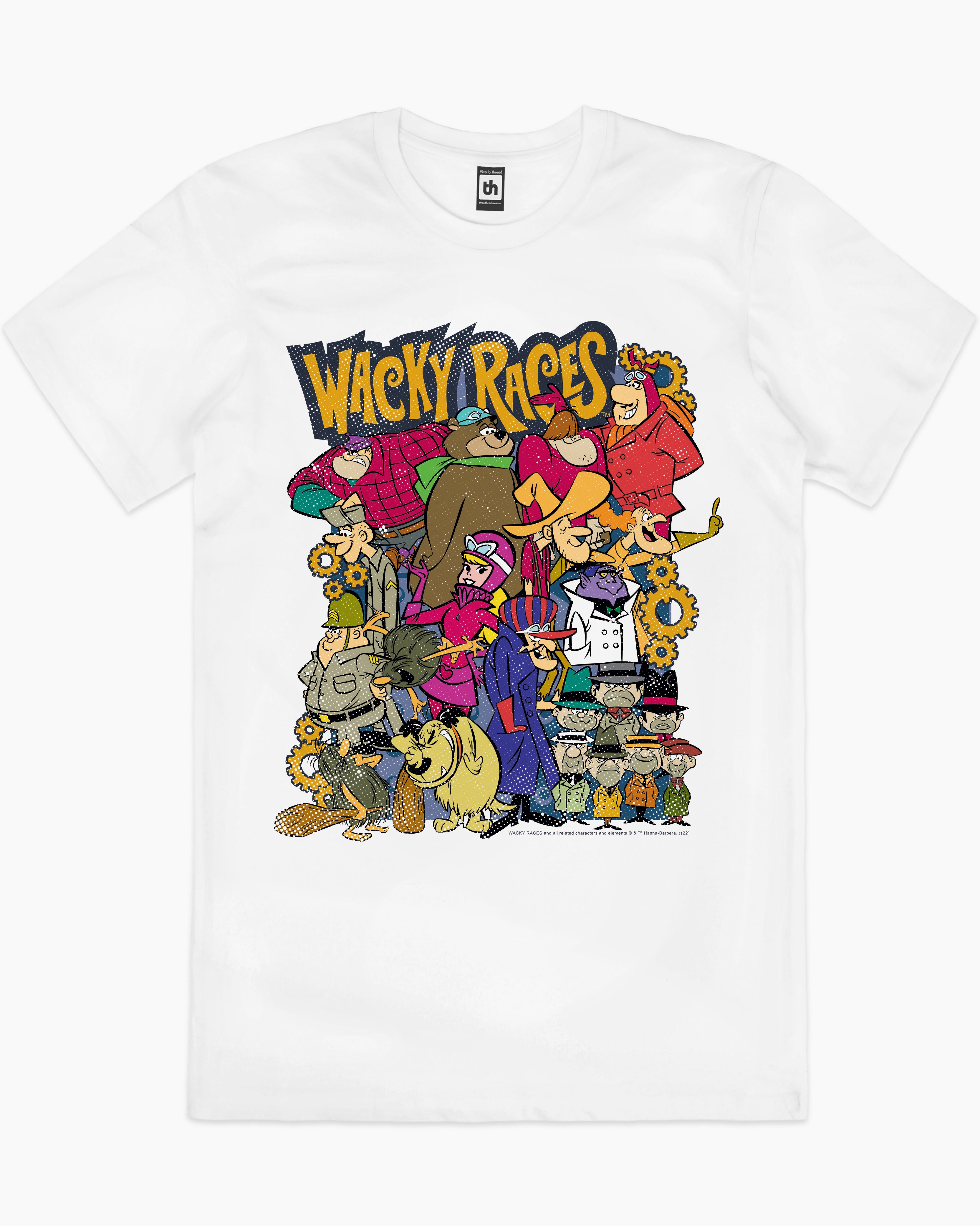 Wacky Races Collage T-Shirt Australia Online #colour_white