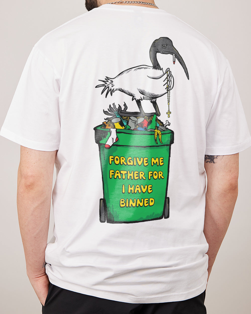 Forgive Me For I Have Binned T-Shirt Australia Online #colour_white