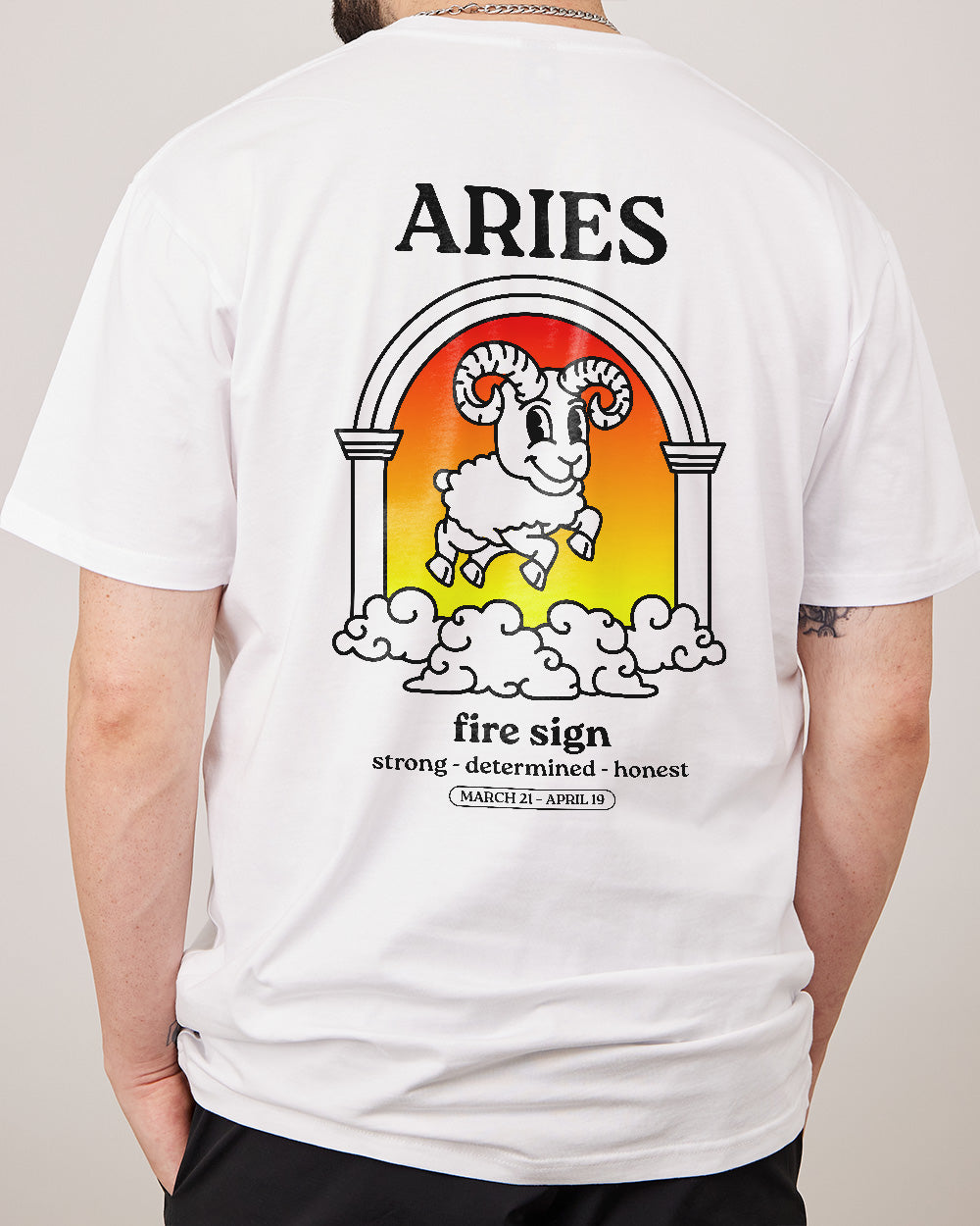 Aries T-Shirt Australia Online #colour_white