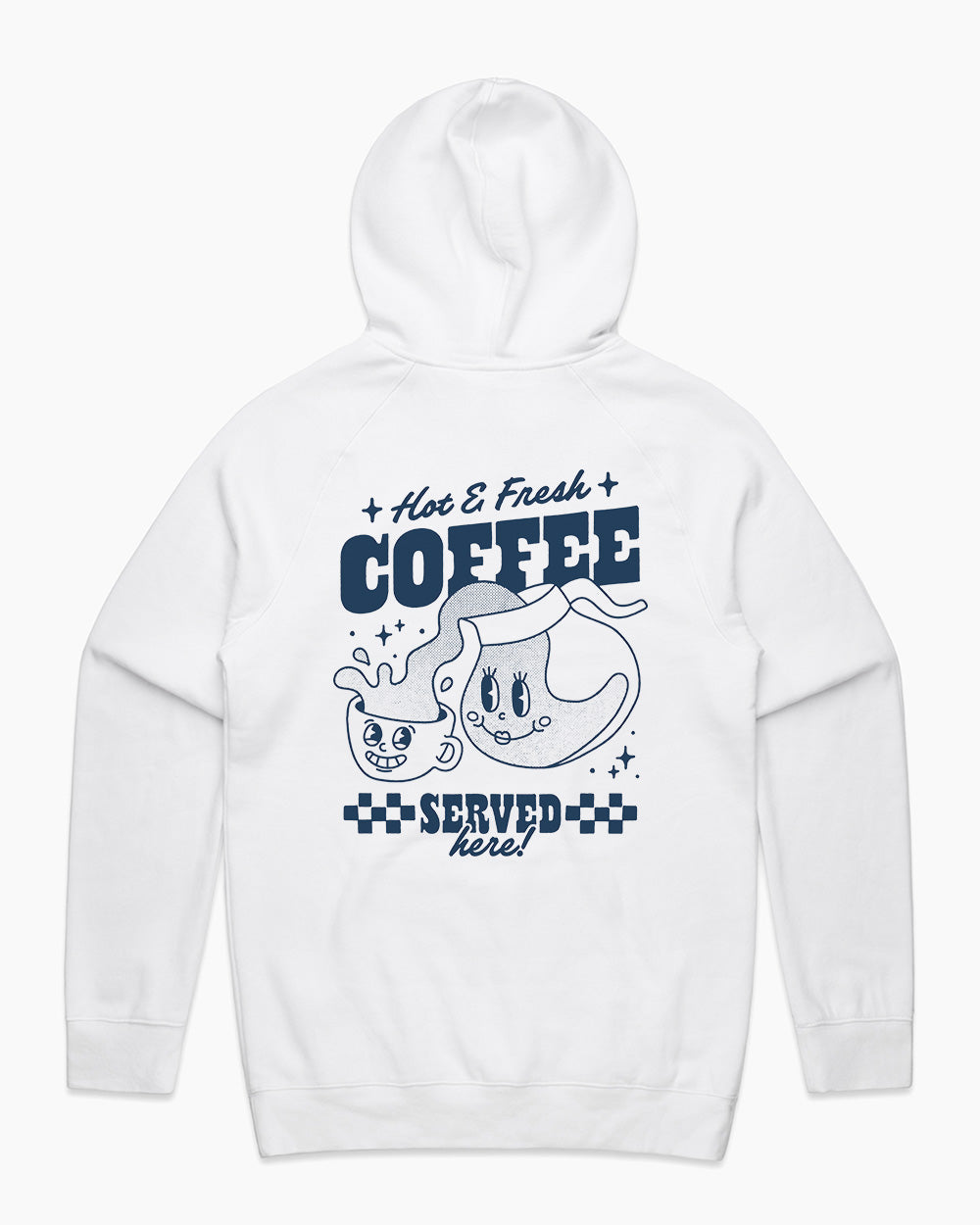 Hot & Fresh Coffee Hoodie Australia Online #colour_white