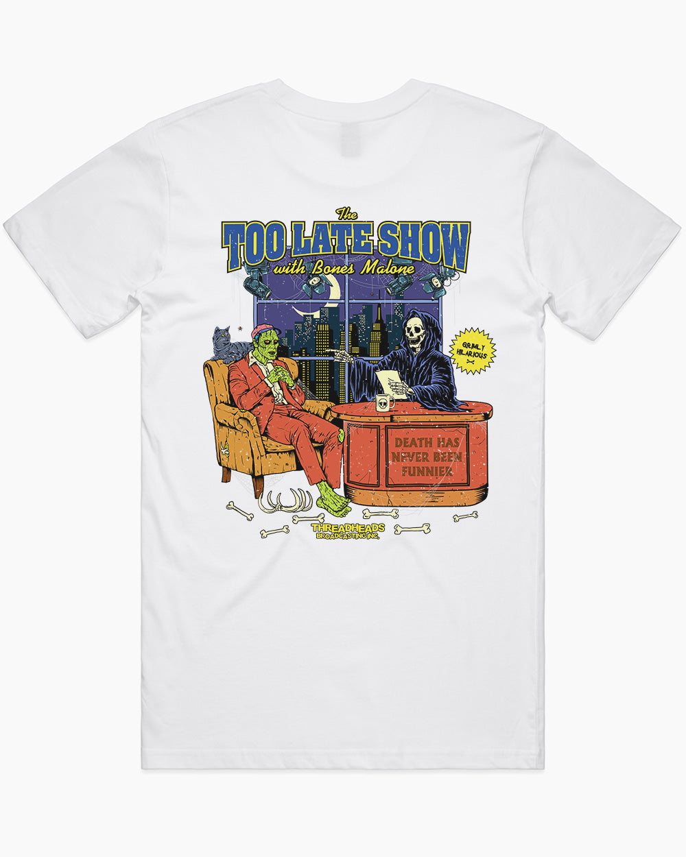 The Too Late Show T-Shirt Australia Online #colour_white