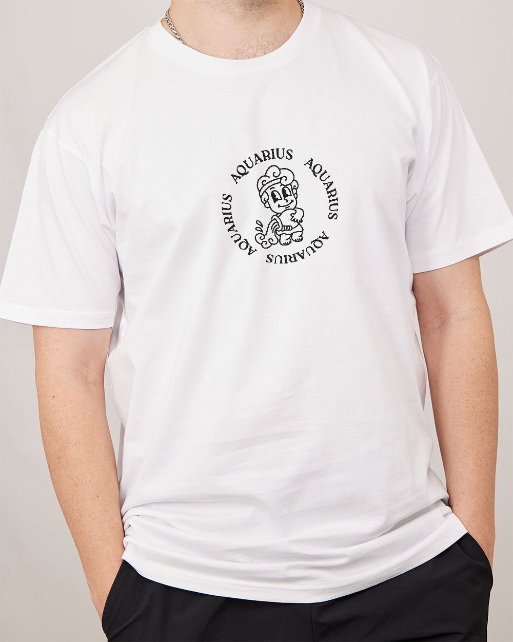 Aquarius T-Shirt Australia Online #colour_white