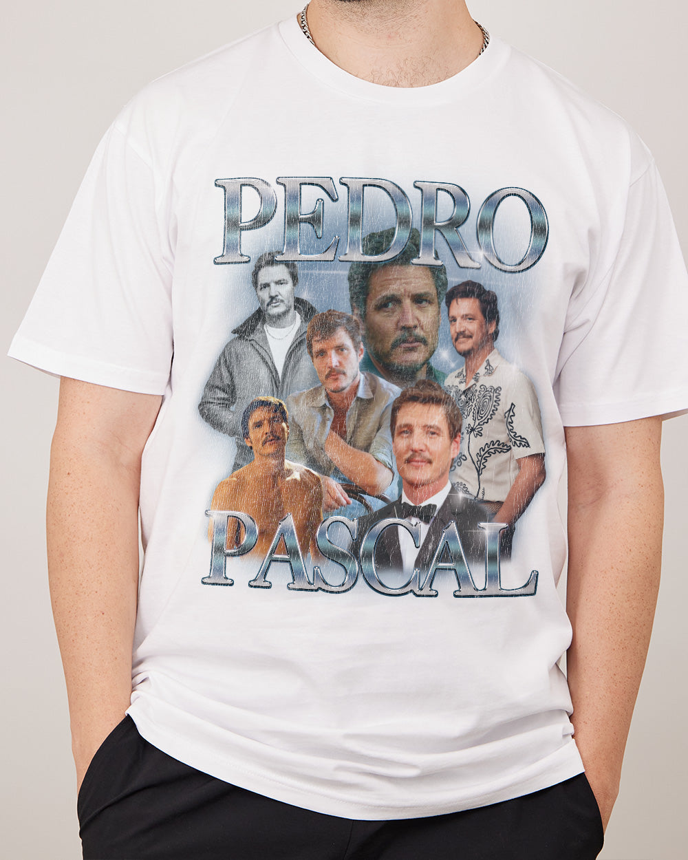 Pedro Pascal T-Shirt Australia Online #colour_white