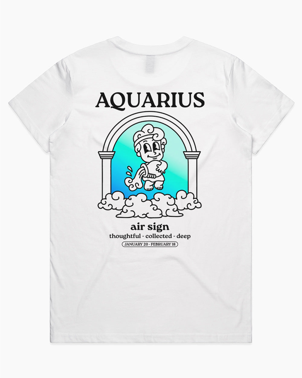 Aquarius T-Shirt Australia Online #colour_white