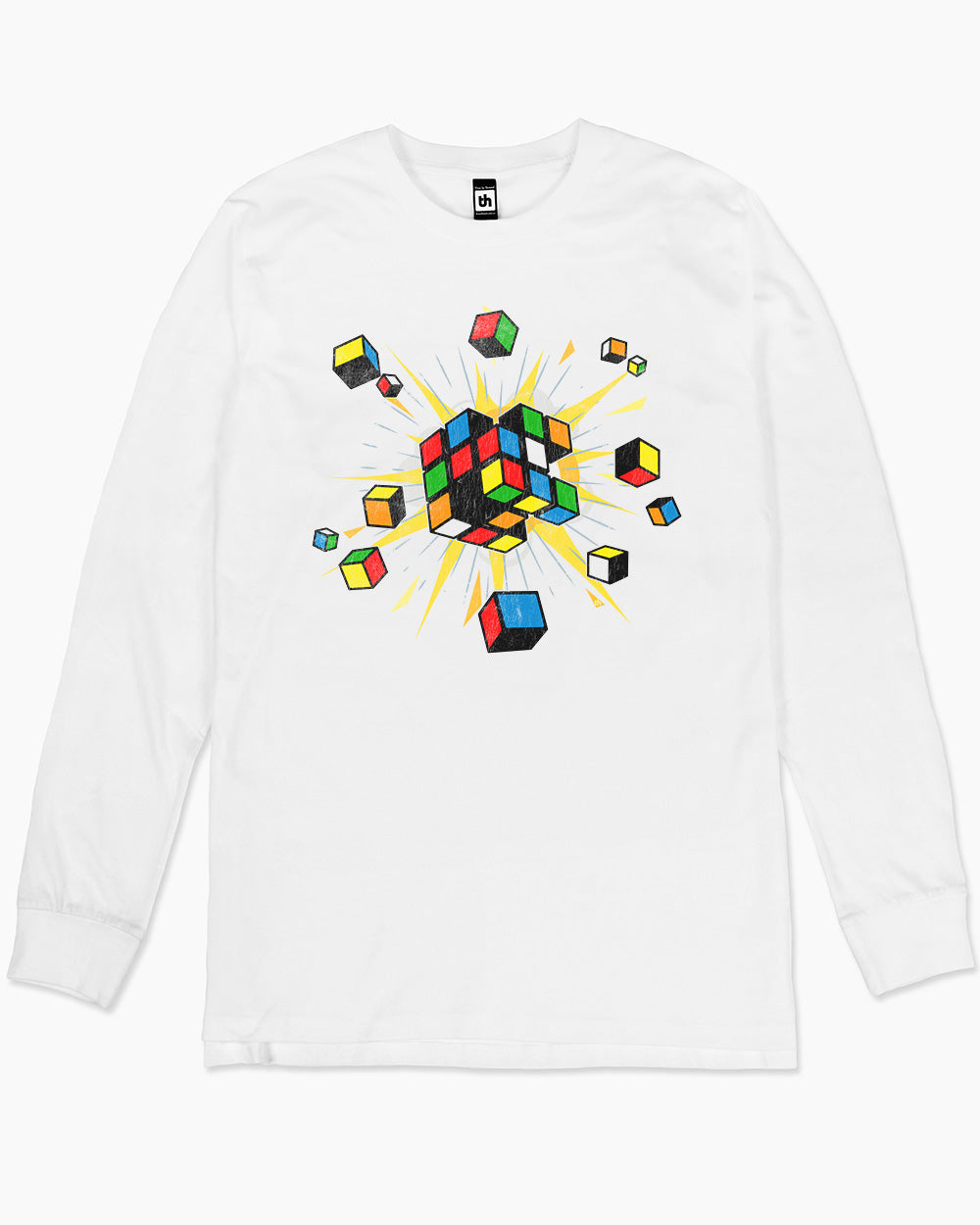 Exploding Cube Long Sleeve Australia Online #colour_white