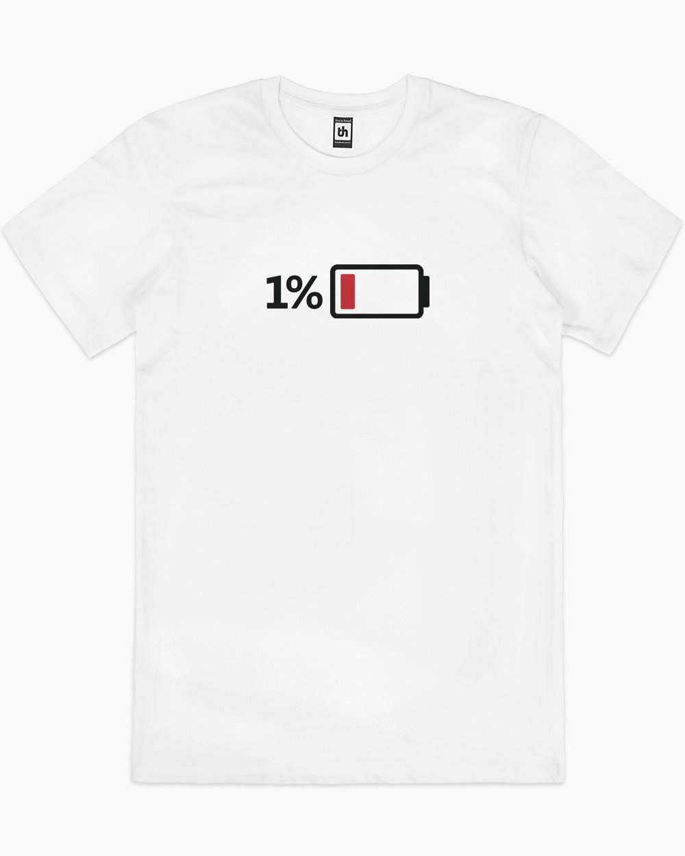 1% Battery T-Shirt Australia Online #colour_white